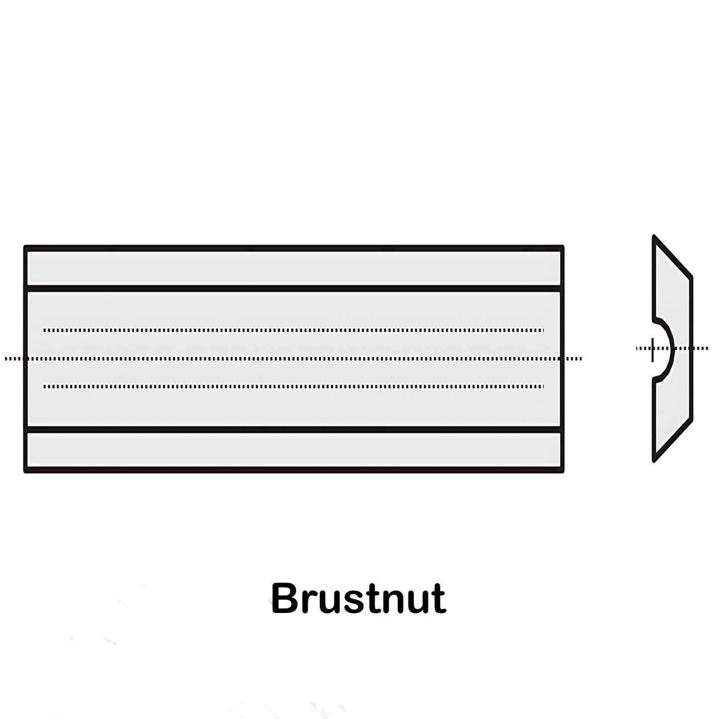 HM Wendeplatten Z2 mit Brustnut, für System Leitz, 8 mm Breite, 40° Qualität KRC06 - 10 Stück