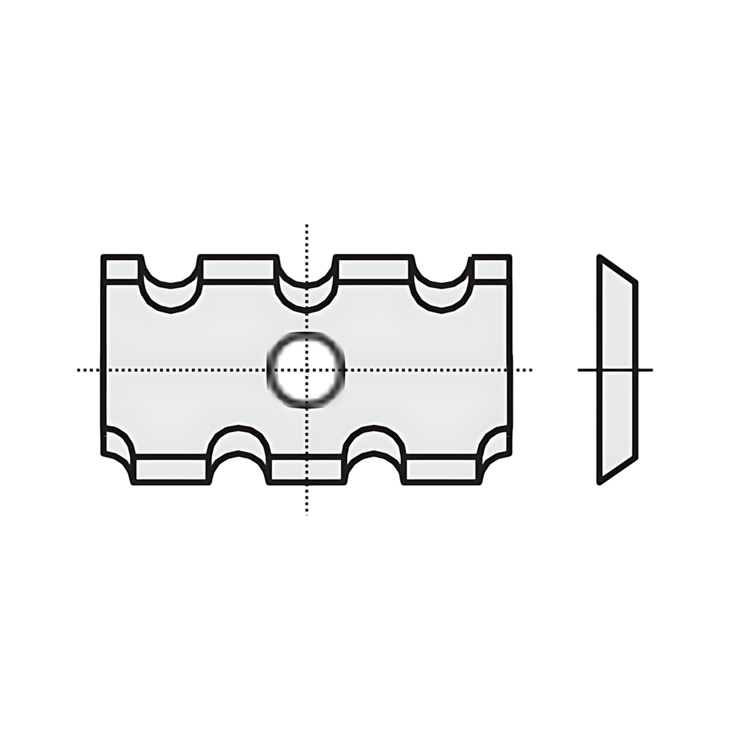 HM Wendeplatten Z2 (1-Loch) mit Kerben, 20 x 12 x 1,5 mm, 35° Qualität KCR08 - 10 Stück