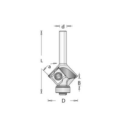 HW- (HM) WPL 45° Fasefräser und Abrundfräser R2 mm