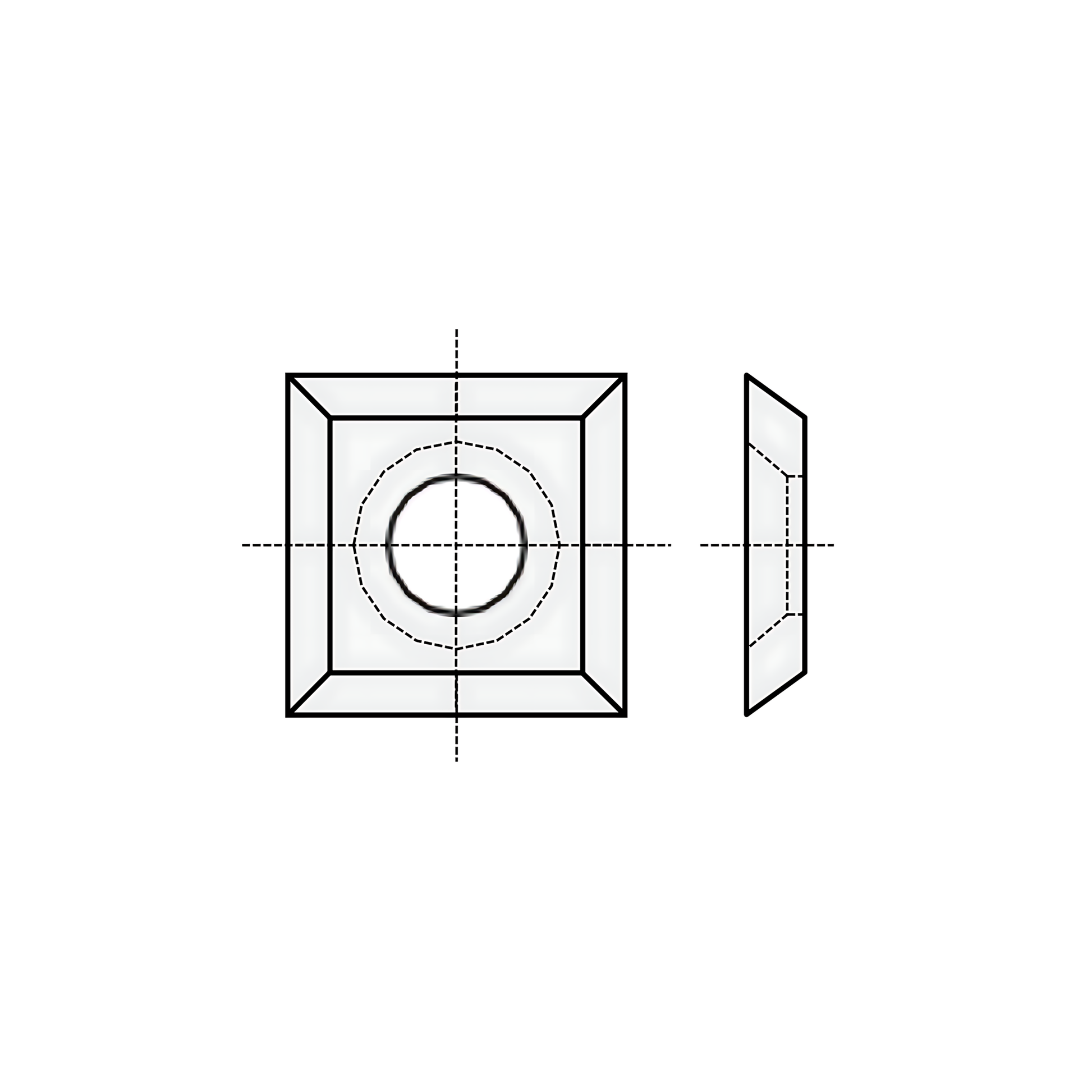 HM Vorschneid-Wendeplatten Z4 (1-Loch mit Senkung) Quadratisch  - 10 Stück