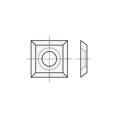 HM Vorschneid-Wendeplatten Z4 (1-Loch mit Senkung) Quadratisch  - 10 Stück