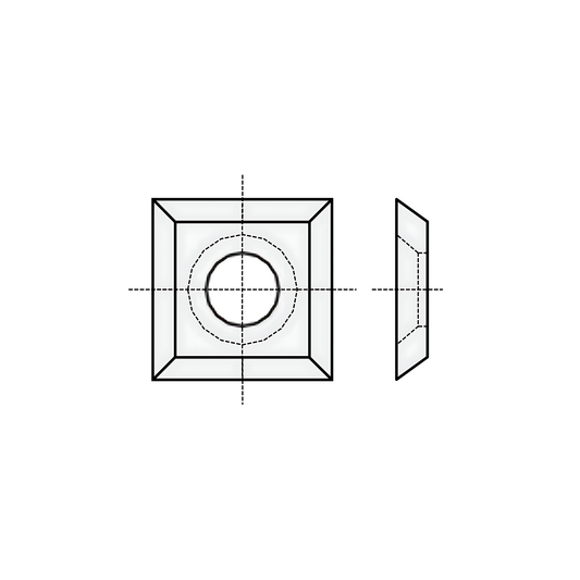 HM Vorschneid-Wendeplatten Z4 (1-Loch mit Senkung) Quadratisch  - 10 Stück