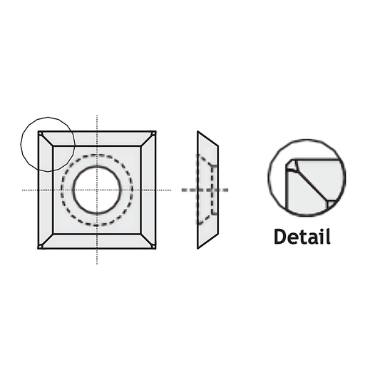 HM Wendeplatten Z4 (1-Loch mit Senkung) Radius 0,5 mm, Qualität MG18 - 10 Stück