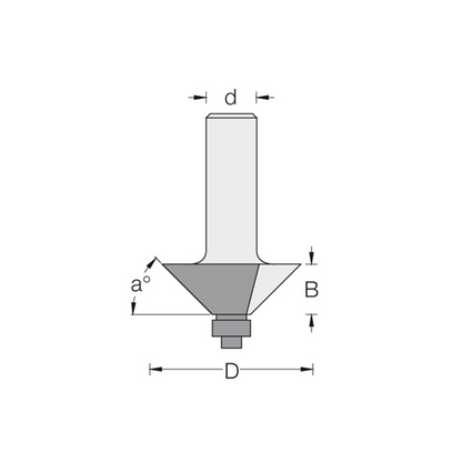 HW- (HM) Fasefräser Z2, 45° mit Anlauflager