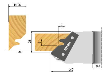 HW HM WPL 45° Gehrungs-Verleimfräser 140x45x30 mm, Z2